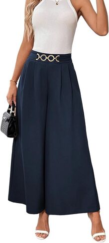 SHEWIN Womens Wide Leg Dress Pants Elastic High Waisted Business Work Trousers Casual Loose Palazzo Pant 2026 in Kuwait