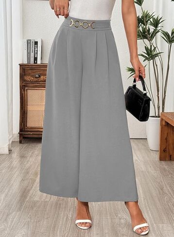 SHEWIN Womens Wide Leg Dress Pants Elastic High Waisted Business Work Trousers Casual Loose Palazzo Pant 2026 in Kuwait