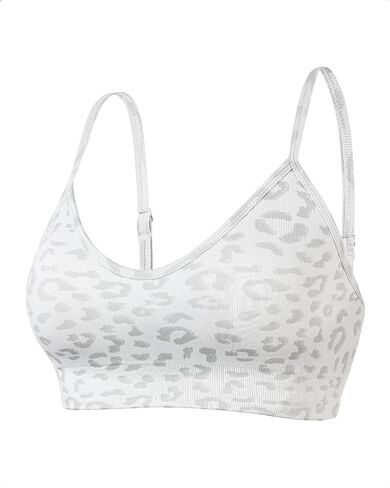 AUROLA Leopard Cheetah Sports Bras for Women,Backless Padded Strappy Seamless Workout Gym Yoga Active Tops in Kuwait