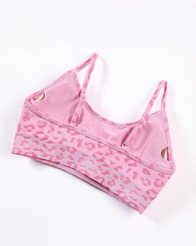 AUROLA Leopard Cheetah Sports Bras for Women,Backless Padded Strappy Seamless Workout Gym Yoga Active Tops in Kuwait