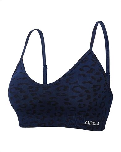 AUROLA Leopard Cheetah Sports Bras for Women,Backless Padded Strappy Seamless Workout Gym Yoga Active Tops in Kuwait