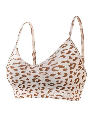 AUROLA Leopard Cheetah Sports Bras for Women,Backless Padded Strappy Seamless Workout Gym Yoga Active Tops in Kuwait