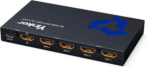 4K HDMI Splitter 1 in 4 Out, 4K@30Hz 1x4 Slim HDMI Splitter for Multiple Monitors, 1 to 4 USB Powered Splitter Only Duplicate/Mirror for PS4 Fire Stick HDTV in Kuwait