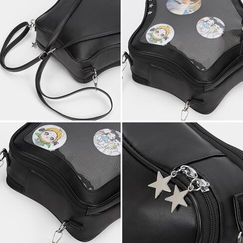 YFGBCX Star Shape Ita Bag with Clear Window Pin Display, Crossbody Shoulder Purse for Anime Badge Collection in Saudi Arabia
