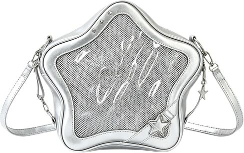 YFGBCX Star Shape Ita Bag with Clear Window Pin Display, Crossbody Shoulder Purse for Anime Badge Collection in Saudi Arabia