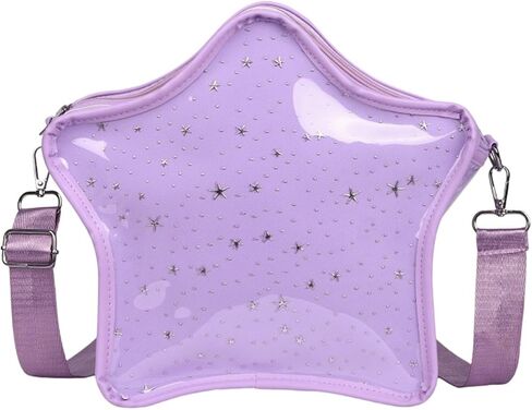 YFGBCX Star Shape Ita Bag with Clear Window Pin Display, Crossbody Shoulder Purse for Anime Badge Collection in Saudi Arabia