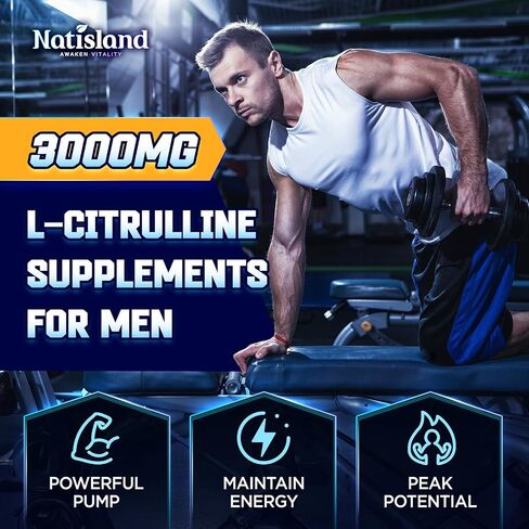 L Citrulline for Men Gummies, 3000mg L-Citrulline Supplements with Vitamin B6, B12, Zinc for Muscle Health & Recovery, Nitric Oxide Gummies Supplement, Sugar-Free, Vegan, Blueberry Flavor, 60 Count in Saudi Arabia