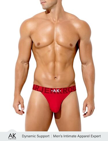 Arjen Kroos Mens Thong Wide Band Low Rise Pouch Bikini Underwear Cotton Thongs for Mens Lingerie Athletic Supporters 3 Pack in Kuwait