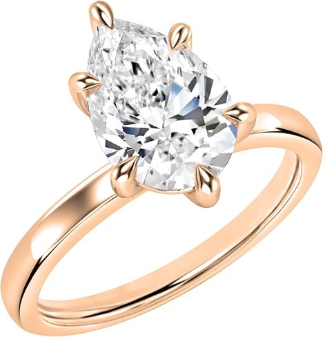 IGI Certified 2.00 Carat Pear Shape Lab Grown White Diamond Sparkling Solitaire Engagement Ring for Women in 14K Solid Gold in Saudi Arabia