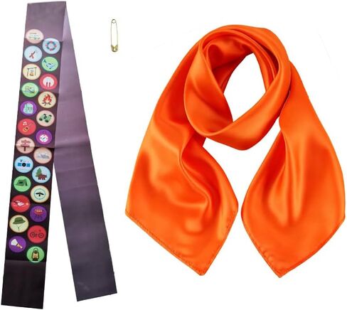 VIGUEUR Wilderness Explorer Scout Costume Set with Merit Badge Sash and Scarf 2PCS in Saudi Arabia