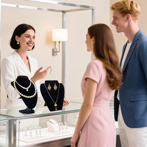 4 Piece Black Velvet Necklace Display Mannequin Bust with Bracelet Holder for Vendors, Professional Jewelry Displays for Selling and Photography in Saudi Arabia