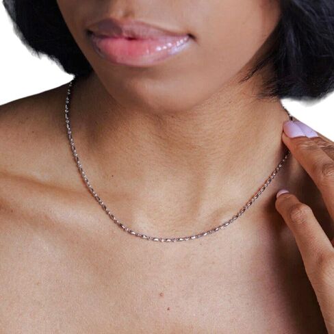 Sterling Silver 2 mm Diamond Cut Alternating Oval & Round Bead Ball Chain Necklace in Saudi Arabia