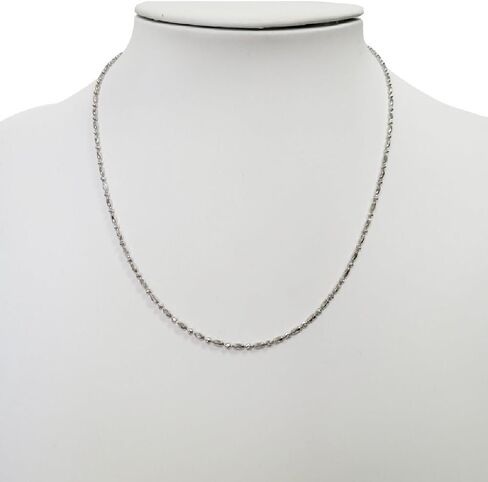 Sterling Silver 2 mm Diamond Cut Alternating Oval & Round Bead Ball Chain Necklace in Saudi Arabia