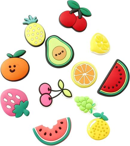 Decorative Fruit Cherry Shoe Charms Pack for Women Girls, 12 Pieces, Accessories for Clogs Sandals in Saudi Arabia