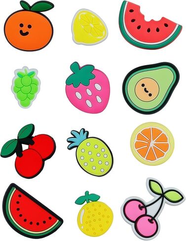 Decorative Fruit Cherry Shoe Charms Pack for Women Girls, 12 Pieces, Accessories for Clogs Sandals in Saudi Arabia