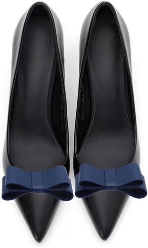 LOVEF 1 Pair Fasion Shoe Clips for Women – Elegant Leather Bows for Dress Shoes, Wedding, Pumps – Charms for Crocs & Formal Shoes in Saudi Arabia