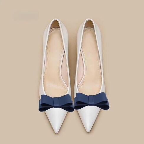 LOVEF 1 Pair Fasion Shoe Clips for Women – Elegant Leather Bows for Dress Shoes, Wedding, Pumps – Charms for Crocs & Formal Shoes in Kuwait