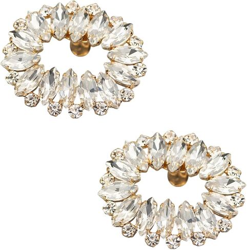 LOVEF Shoe Clips for Women Dress Shoes Elegant Rhinestone Shoe Accessories 2PCS Crystal Shoe Decoration Detachable Shoe Buckles Wedding Party in Saudi Arabia