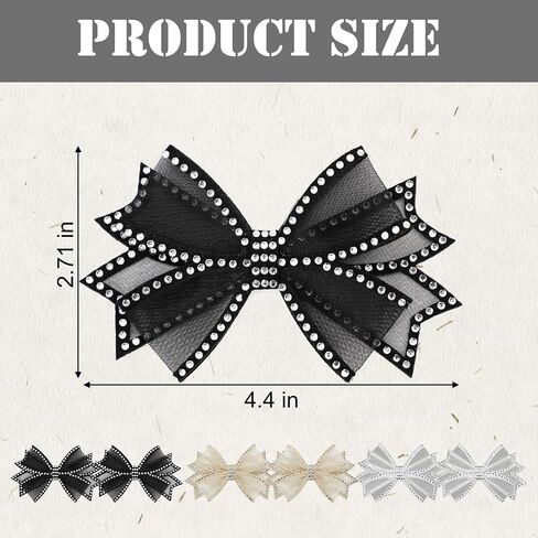 3 Pairs Elegant Rhinestone Bow Shoe Clips, Detachable Shoe Jewelry Accessories for Women's Dress Shoes, Bridal Wedding Party Prom Decorations in Saudi Arabia