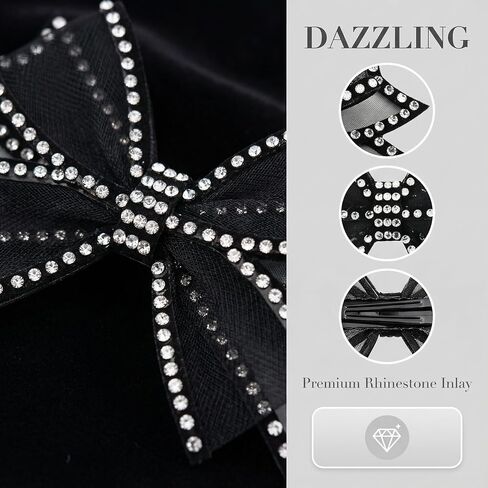 3 Pairs Elegant Rhinestone Bow Shoe Clips, Detachable Shoe Jewelry Accessories for Women's Dress Shoes, Bridal Wedding Party Prom Decorations in Saudi Arabia