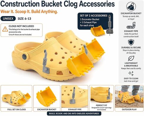 Funny Excavator Bucket & Exhaust Pipe Shoe Charms for Crocs – Custom Excavator Shoe Accessories for Crocs Lovers, Meme Gift for Friends & Coworkers – Fun and Unique Birthday Gift for Men, Women & Family in Saudi Arabia