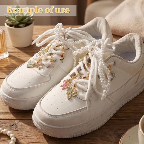 22 PCS Shoe Charms for Sneakers Gold Shoes Laces Decoration Bow Pendant with Lobster Clasp Handmade Jewelry Accessory Cute Flowers Shoelace Clips for Women Girls Personalized Gift 10 Styles in Saudi Arabia