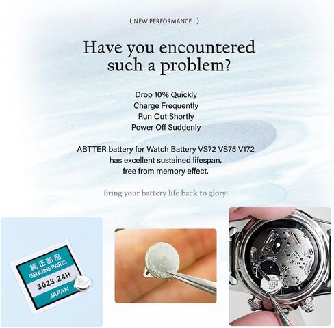 for Seiko 3023.24H TS920E Replacement Battery - Rechargeable for V172, V174, V175 Watches - Reliable Power Solution in Kuwait