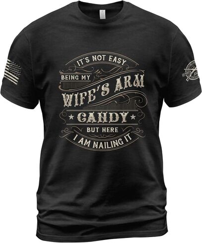 Its Not Easy Being My Wife's Arm Candy Shirt, Funny Husband and Wife Shirts, Wife Arm Candy Tshirt 2 in Saudi Arabia