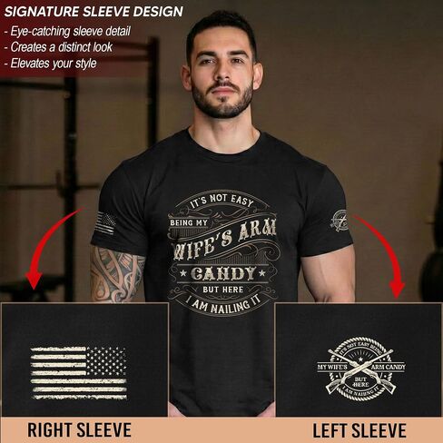 Its Not Easy Being My Wife's Arm Candy Shirt, Funny Husband and Wife Shirts, Wife Arm Candy Tshirt 2 in Saudi Arabia