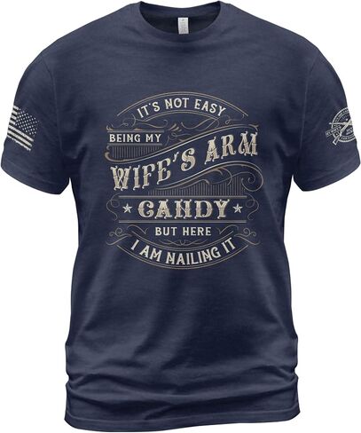 Its Not Easy Being My Wife's Arm Candy Shirt, Funny Husband and Wife Shirts, Wife Arm Candy Tshirt 2 in Saudi Arabia