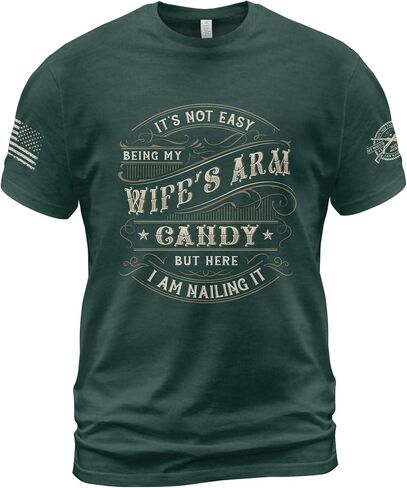 Its Not Easy Being My Wife's Arm Candy Shirt, Funny Husband and Wife Shirts, Wife Arm Candy Tshirt 2 in Saudi Arabia