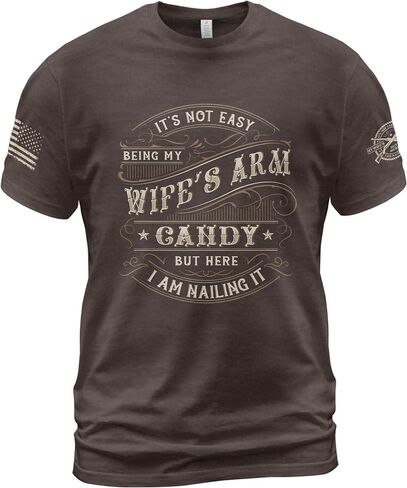 Its Not Easy Being My Wife's Arm Candy Shirt, Funny Husband and Wife Shirts, Wife Arm Candy Tshirt 2 in Saudi Arabia