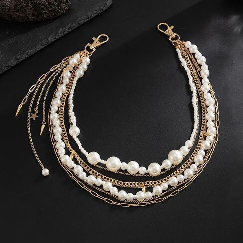 Layered Pants Chains Jeans Decor Clothing Accessories Unique Wallet Keychains Waist Belt Chain (Pearl7Chains) in Saudi Arabia