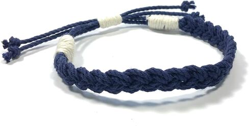 Adjustable Woven Sailor Knot Bracelet - Navy Blue in Saudi Arabia