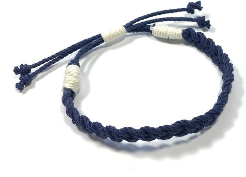 Adjustable Woven Sailor Knot Bracelet - Navy Blue in Saudi Arabia