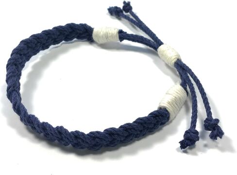 Adjustable Woven Sailor Knot Bracelet - Navy Blue in Saudi Arabia