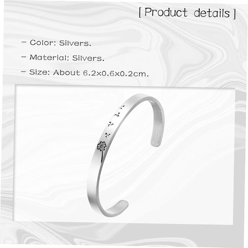FRCOLOR Titanium Steel Open Bracelet Dandelion Pattern Women Cuff Bangle Fashion Jewelry for Birthday in Kuwait