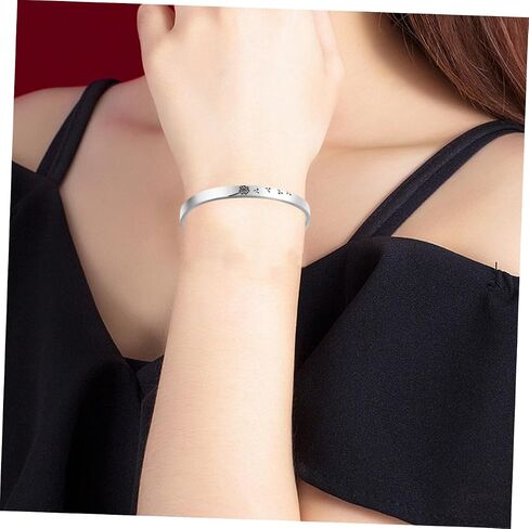 FRCOLOR Titanium Steel Open Bracelet Dandelion Pattern Women Cuff Bangle Fashion Jewelry for Birthday in Kuwait