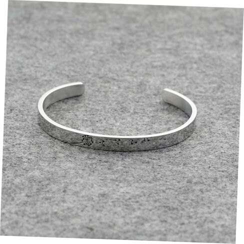FRCOLOR Titanium Steel Open Bracelet Dandelion Pattern Women Cuff Bangle Fashion Jewelry for Birthday in Kuwait