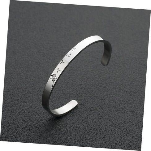 FRCOLOR Titanium Steel Open Bracelet Dandelion Pattern Women Cuff Bangle Fashion Jewelry for Birthday in Kuwait