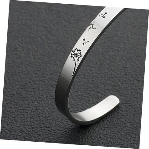 FRCOLOR Titanium Steel Open Bracelet Dandelion Pattern Women Cuff Bangle Fashion Jewelry for Birthday in Kuwait