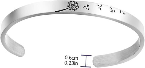 FRCOLOR Titanium Steel Open Bracelet Dandelion Pattern Women Cuff Bangle Fashion Jewelry for Birthday in Kuwait