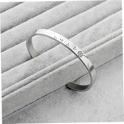 FRCOLOR Titanium Steel Open Bracelet Dandelion Pattern Women Cuff Bangle Fashion Jewelry for Birthday in Kuwait