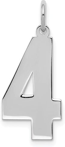 Sterling Silver Large Polished Number 4 Charm Pendant in Kuwait
