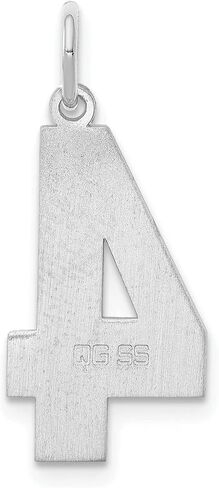 Sterling Silver Large Polished Number 4 Charm Pendant in Kuwait