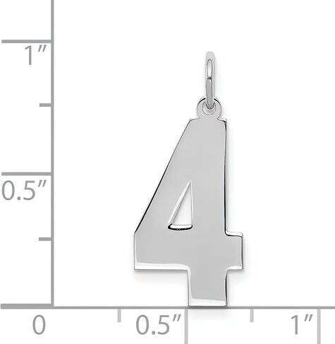 Sterling Silver Large Polished Number 4 Charm Pendant in Kuwait