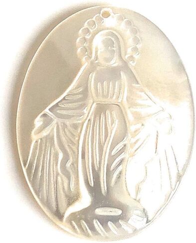 Miraculous Medal Pendant Mother of Pearl Virgin Mary Charm in Kuwait
