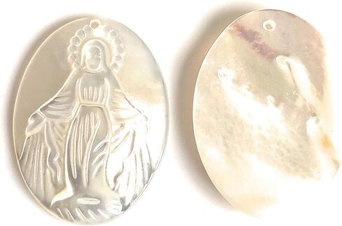 Miraculous Medal Pendant Mother of Pearl Virgin Mary Charm in Kuwait
