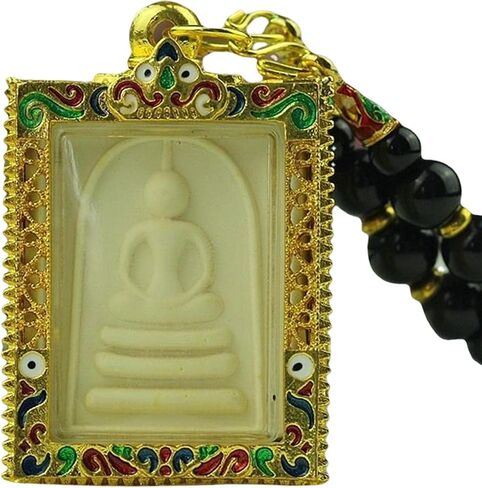 Thai Amulet Pendant Phra Somdej Buddha Pendant Charm Alloy Southeast Asia Famous Blessing Protection Happiness Suitable for Meditation Gift Giving in Saudi Arabia