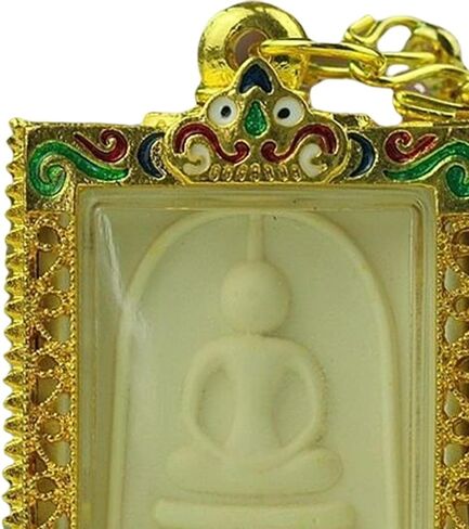 Thai Amulet Pendant Phra Somdej Buddha Pendant Charm Alloy Southeast Asia Famous Blessing Protection Happiness Suitable for Meditation Gift Giving in Saudi Arabia